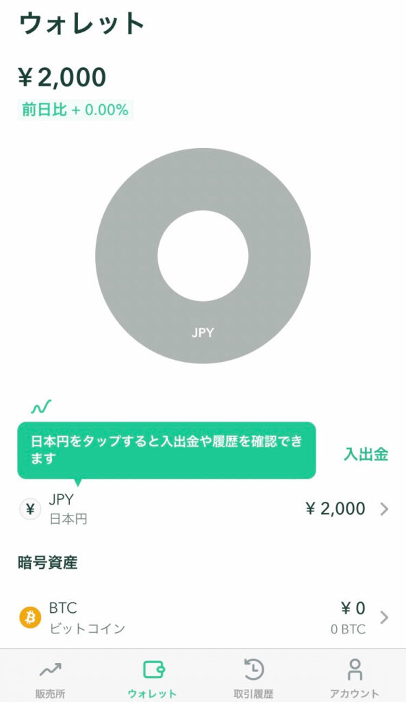 コインチェックアカウントでの日本円